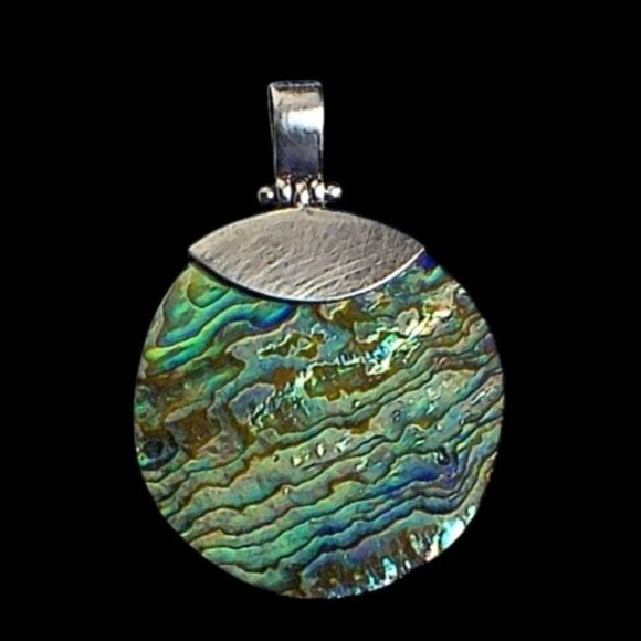 Sterling Silver Abalone Shell Pendant Made In Thailand - Picture 5 of 5